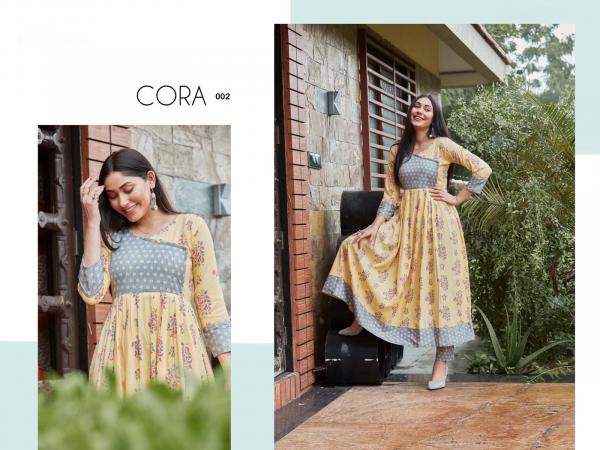 Cora Designer Rayon Printed Kurti With Bottom